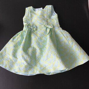 Little Angels Mint Brocade Social Dress